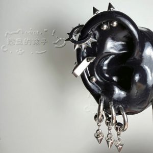 Satan's Child Dark Thorn Warrior Titanium Steel Ear Bone Studs for Ear Lobe - Non-Fading Earrings