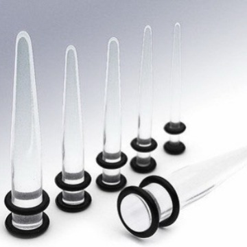 Trendy Acrylic Ear Expander Clear Pointed Cone Ear Stretcher Non-Mainstream Auricle Piercing Jewelry - Image 2