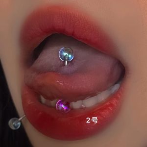 Sweet Cool Tongue Nail Acrylic Tongue Barbell 316L Surgical Steel Tongue Ring Wholesale Body Piercing Jewelry