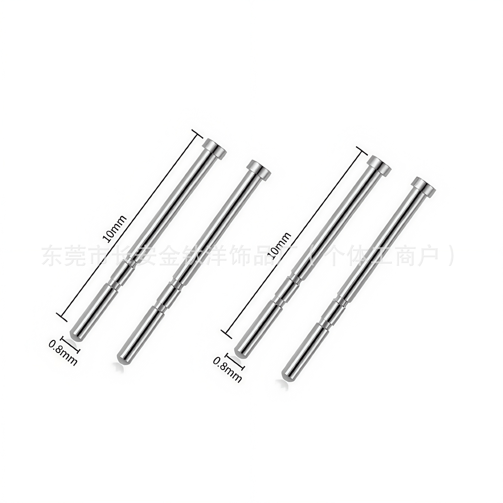 F136 Titanium 0.8mm Fine Needle Ear Care Stud - G23 Alloy Piercing Jewelry Earrings - Image 3