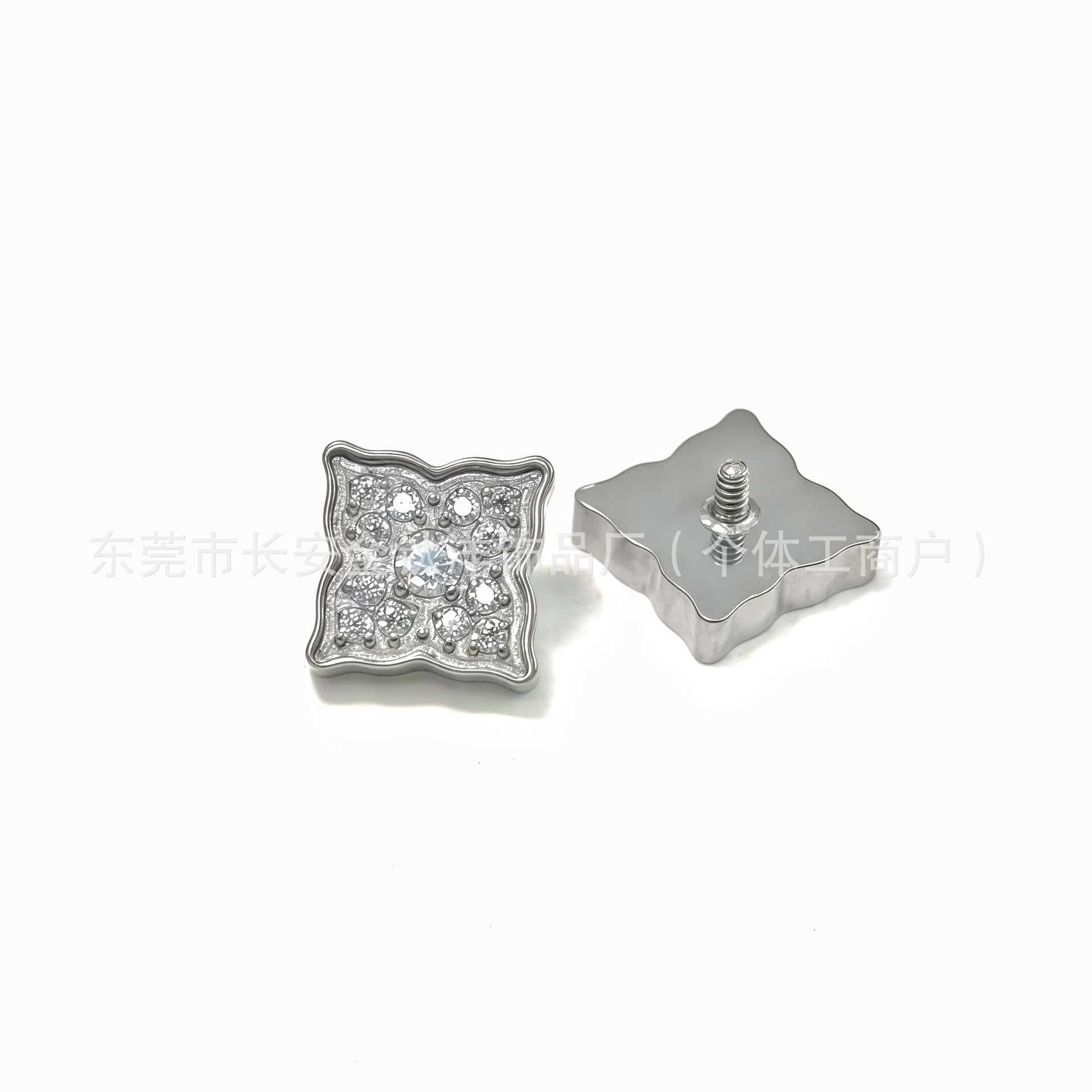 F136 Titanium Flower Inlaid 5A Zircon Earrings Lip Nose Studs Ear Bone Nails G23 Titanium Alloy Body Piercing Jewelry - Image 3