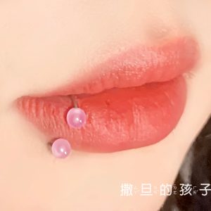 Gentle Visible Purple Acrylic Lip Ring Hoop 12mm 1.2mm Thick Cute Sweet Spiral Exterior Thread Lip Piercing Jewelry