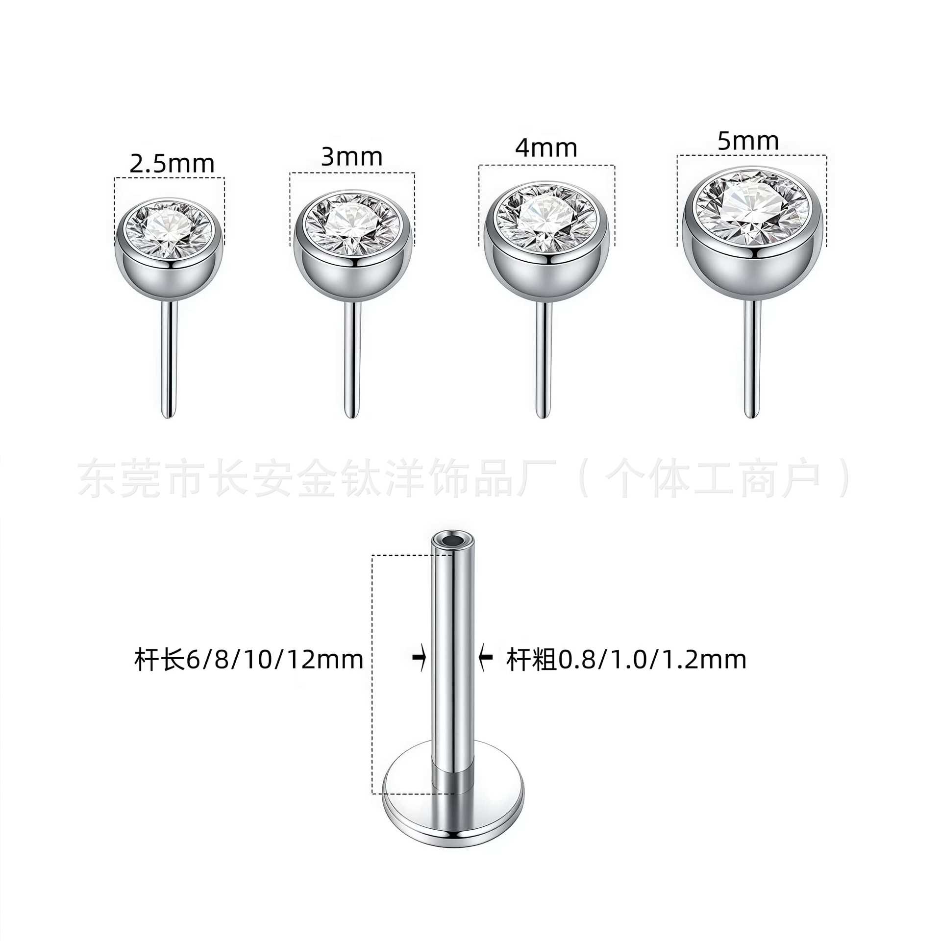 F136 Titanium Inlaid Screw Curved Lip Nail Nose Nail Ear Bone Nail G23 Titanium Alloy Piercing Jewelry - Image 4
