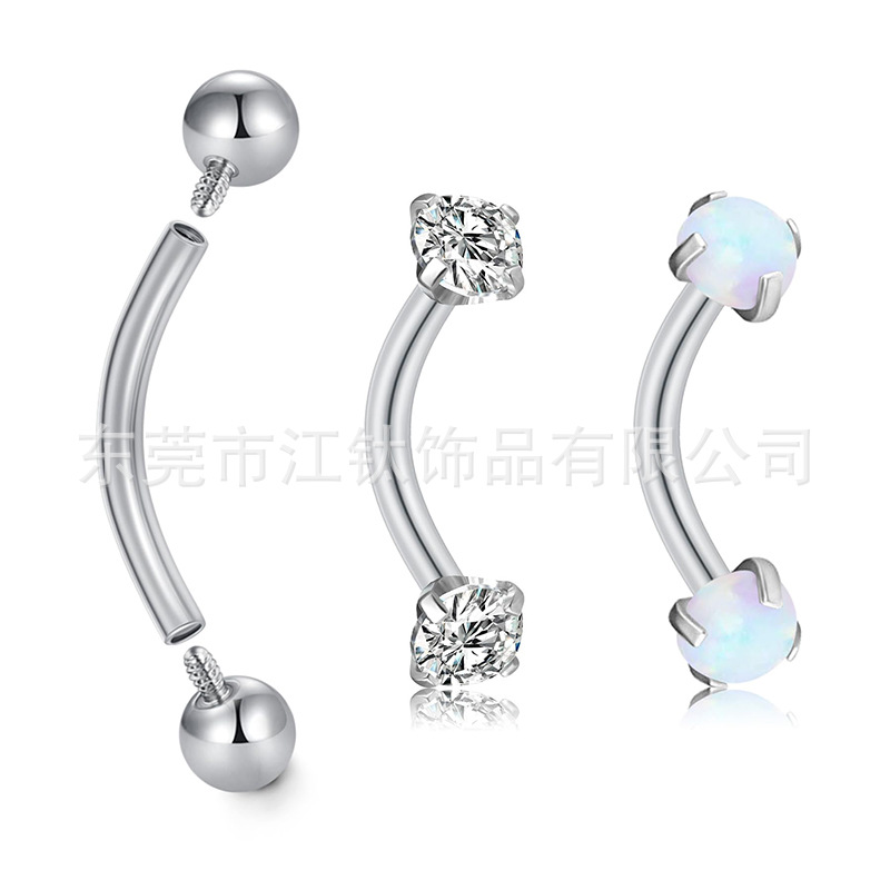Jiang Ti F136 Titanium Internal Thread 0.8mm C-Shaped Horseshoe Ring Lip Barbell Lip Piercing Jewelry Wholesale G23 Titanium Alloy - Image 2