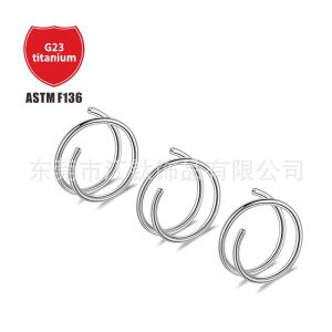 F136 Titanium Nose Ring Coil - G23 Titanium Alloy Body Piercing Jewelry, 0.8x12mm