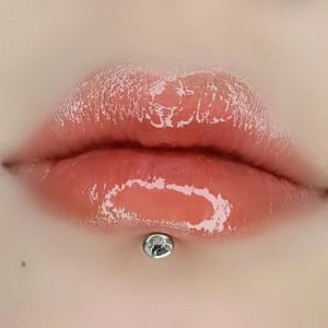 Lip Nail Diamond Inner Tooth Lip Ring Ear Bone Nail Wine Nest Nail Ear Nail Piercing Jewelry Titanium Steel Ins