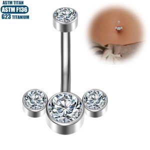 14G F136 Titanium Navel Ring Internally Threaded Belly Button Piercing Jewelry