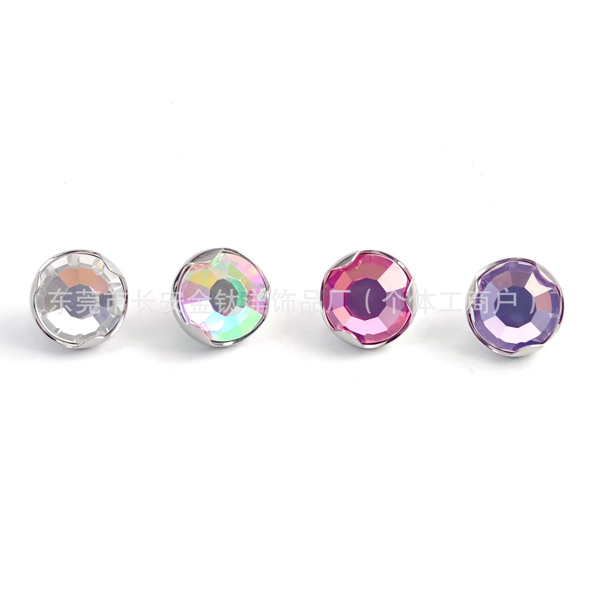 F136 Titanium Wave Bezel CZ Lip Ear Navel Piercing Jewelry 1.2x4mm - Image 4