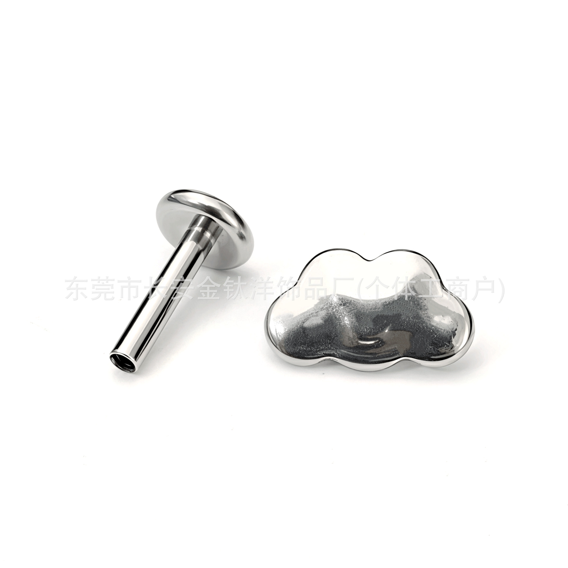 F136 Titanium Internal Thread Cloud-Shaped Lip Piercing Ear Cartilage Stud Conch G23 Alloy Body Jewelry - Image 2