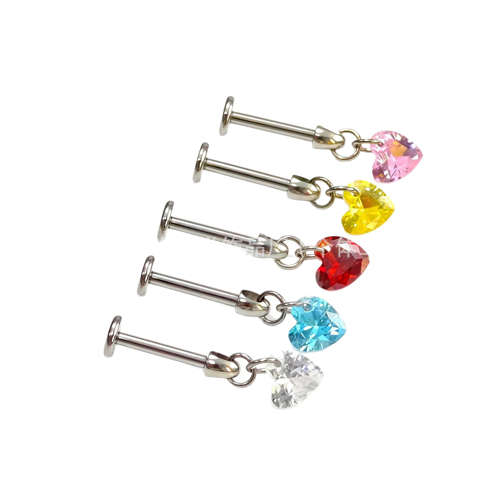 F136 Titanium Heart-Shaped Ear Bone Stud Zircon Devil Stud Ear Piercing Jewelry - Image 5