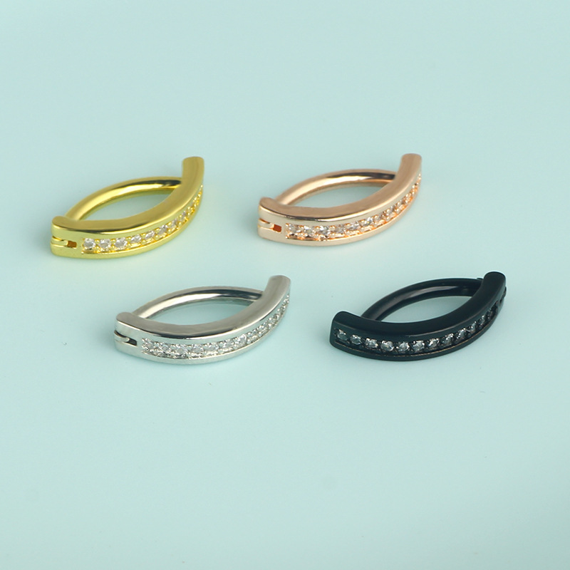 Stainless Steel Zircon Black Nail Navel Ring Body Piercing Jewelry Unisex Simple Geometric - Image 4