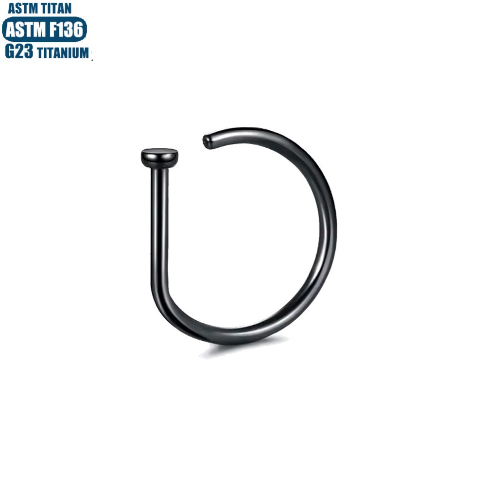 F136 Titanium D-Shaped Fake Nose Ring Piercing-Free Nose Nail Lip Hoop Simple Hip-Hop Men Women Implant Grade Lip Ring - Image 4