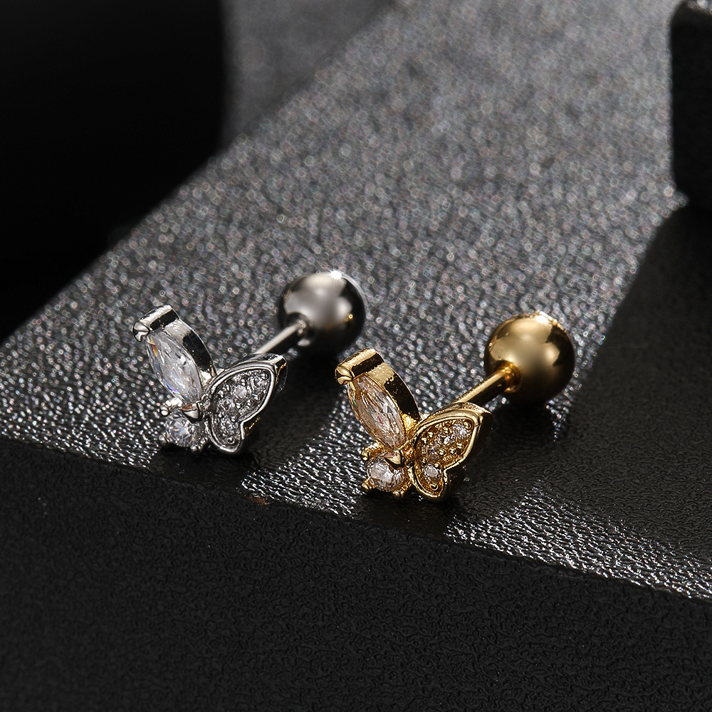 New Devil's Eye Sexy Screw Ear Bone Nails Copper Micro-Inlaid Zircon Earrings for Women - Image 5