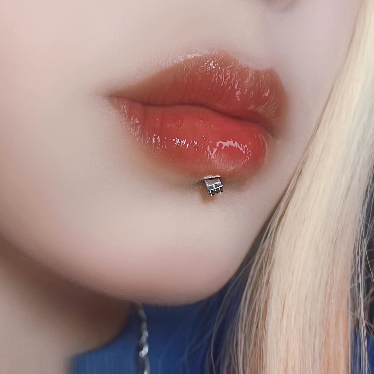 Lip Nails Spice Dice Lip Ring Labret Stud 16mm 1.2mm Titanium Steel Punk Ear Nails Fashion Piercing Jewelry Wholesale - Image 2