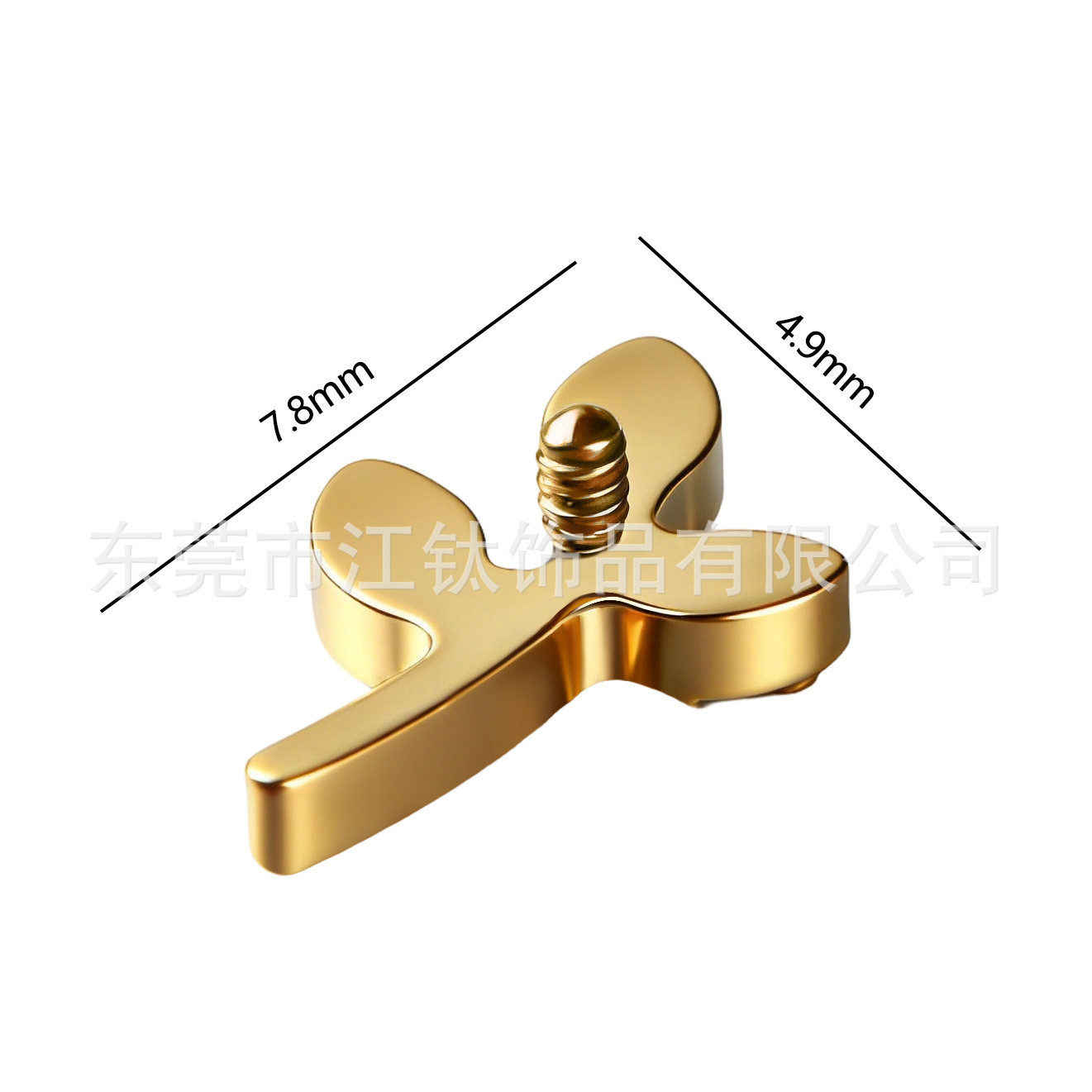 G23 Titanium Alloy Ear Piercing Earrings Diamond-Inlaid Leaf Design Ear Bone Studs F136 Titanium - Image 2