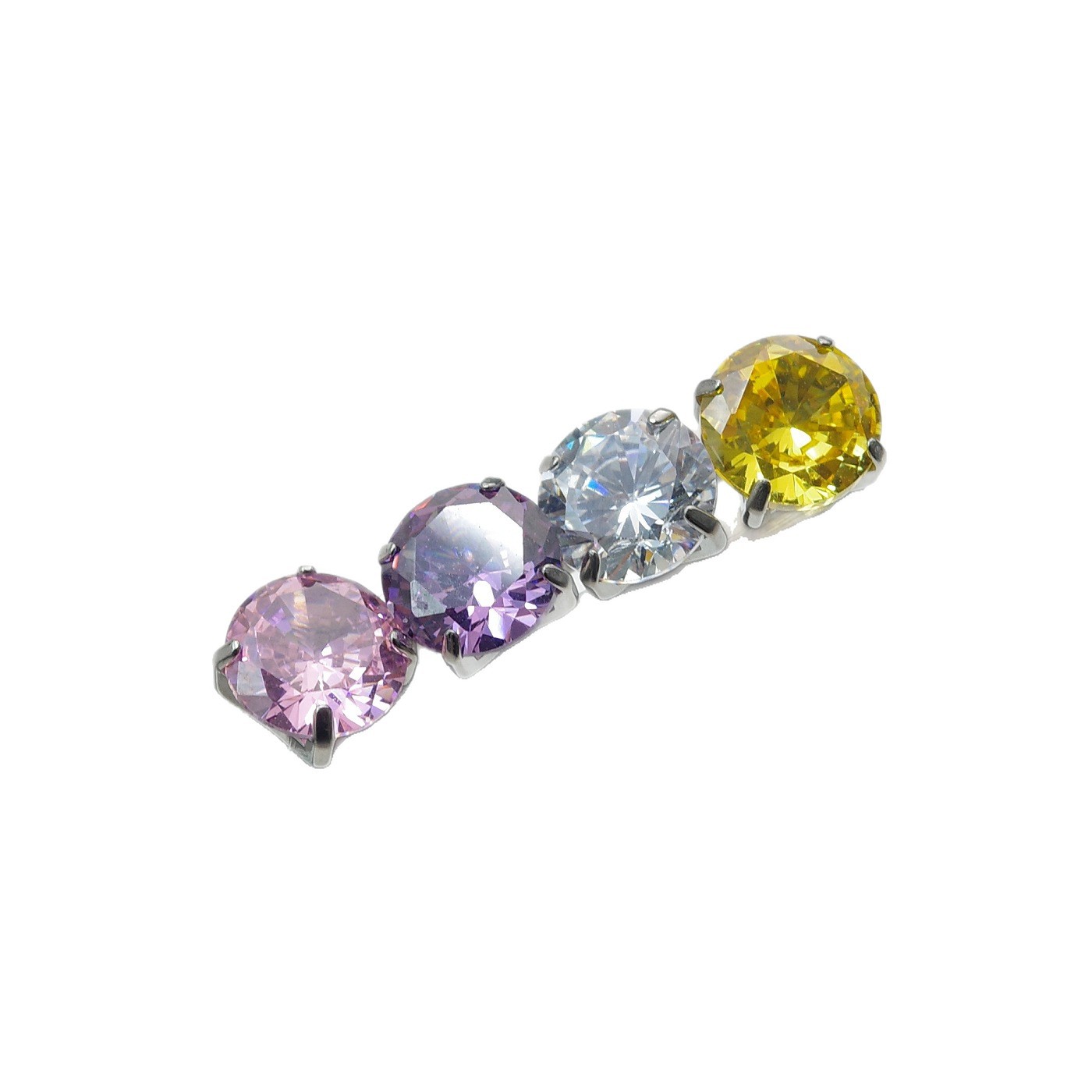 Titanium Alloy Flashing Zircon Tongue Piercing Barbell Internally Threaded for Women - Image 5