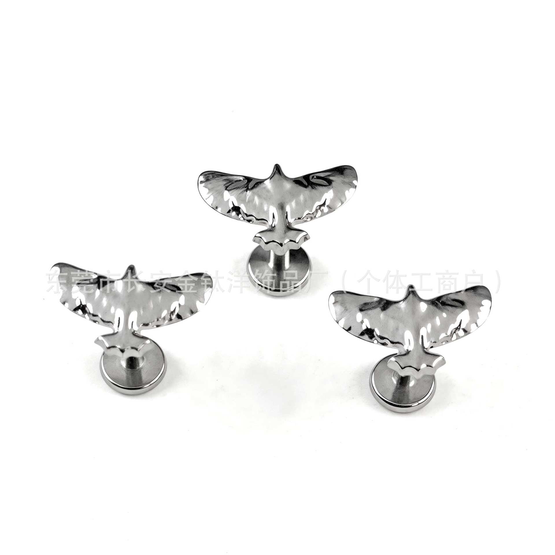 F136 Titanium Polished Eagle Stud Earrings - Nose, Cartilage, Lip & Helix Body Piercing Jewelry - Image 5