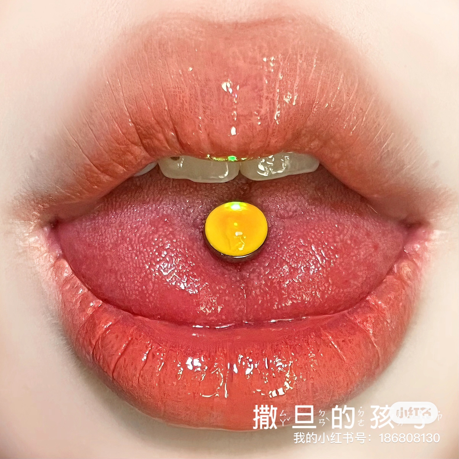 Satan's Children Gradient Tongue Barbell 316L Surgical Steel External Thread Tongue Ring for Women - Image 4