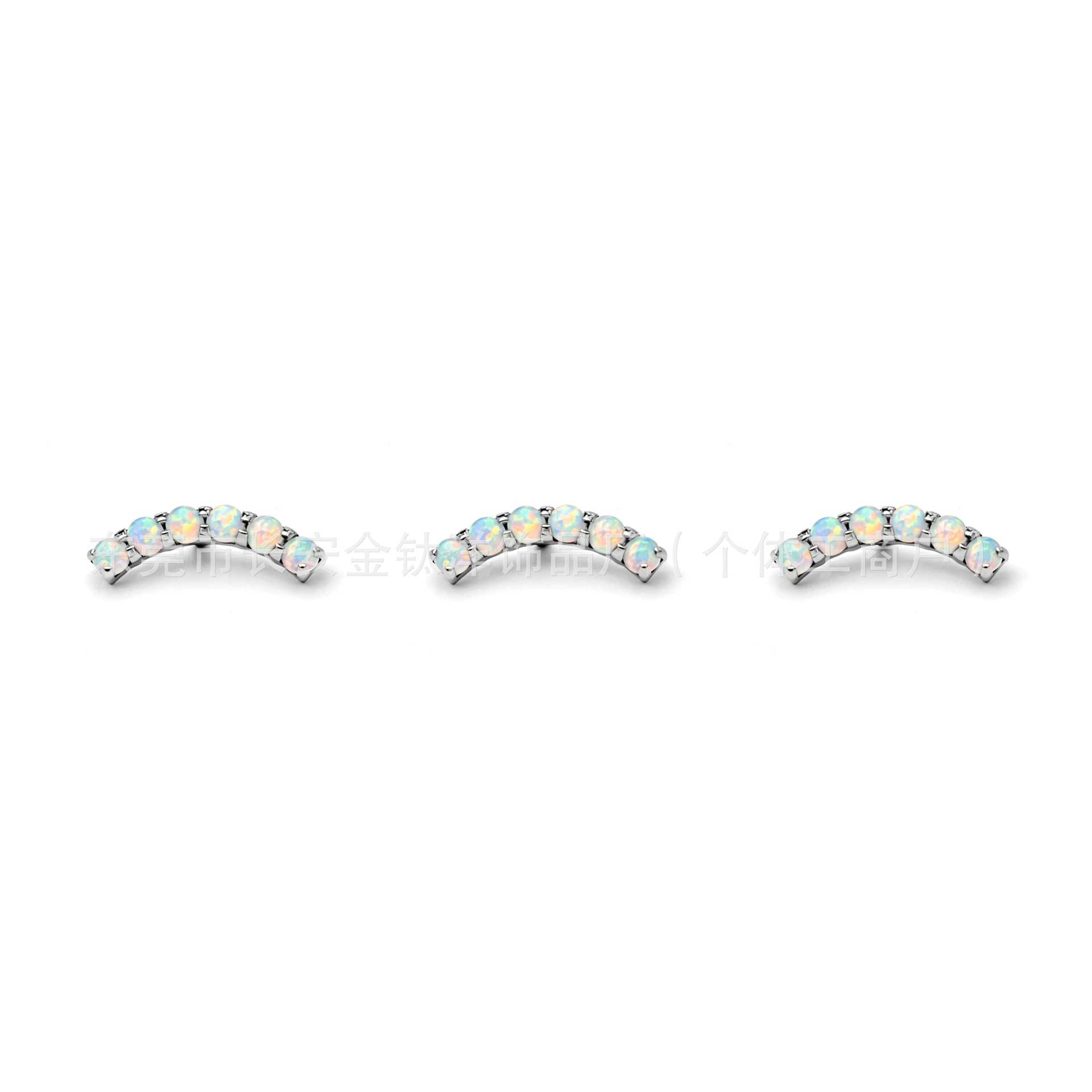 F136 Titanium Six-Row Zircon Lip Piercing Ear Stud Cartilage Stud G23 Titanium Alloy Body Jewelry - Image 4