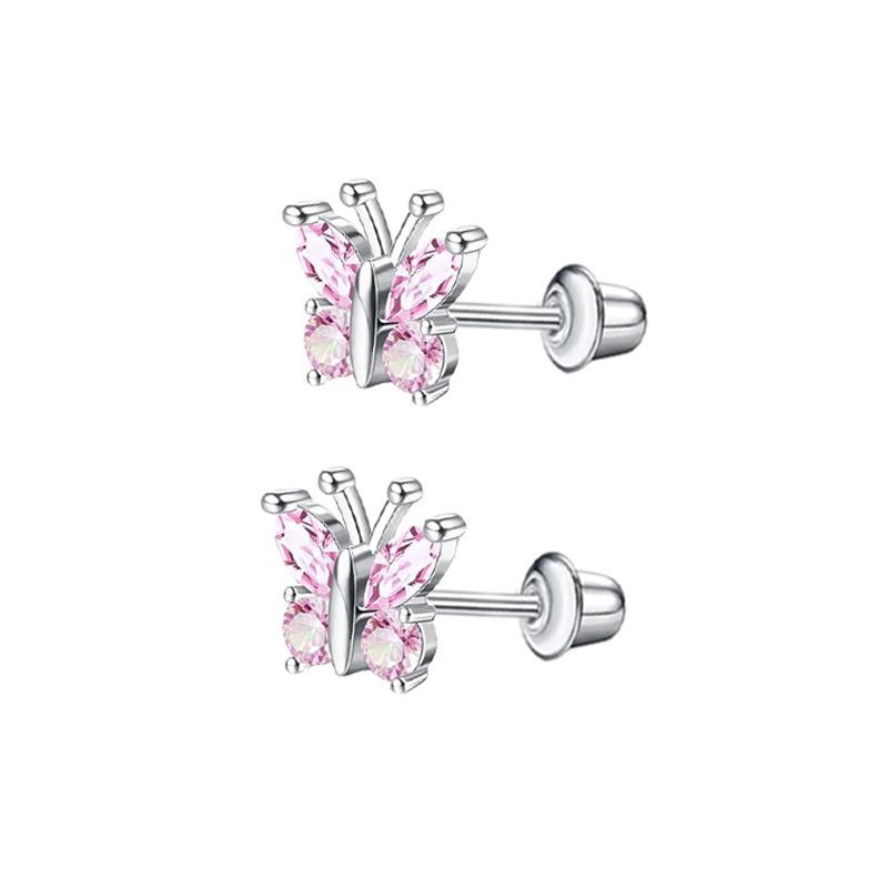 Stainless Steel Micro Inlaid Zircon Star Butterfly Ear Bone Nail Thread Fashion Ear Stud Earrings Set - Image 3