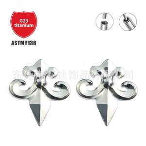 G23 Titanium Ear Bone Nail Gothic Iris Flower Cross-Border Hot Selling Body Piercing Jewelry Ear Nail
