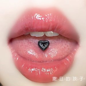 Strong Brown Tongue Nail Titanium Steel External Thread Tongue Barbell Piercing Replacement Tongue Nail
