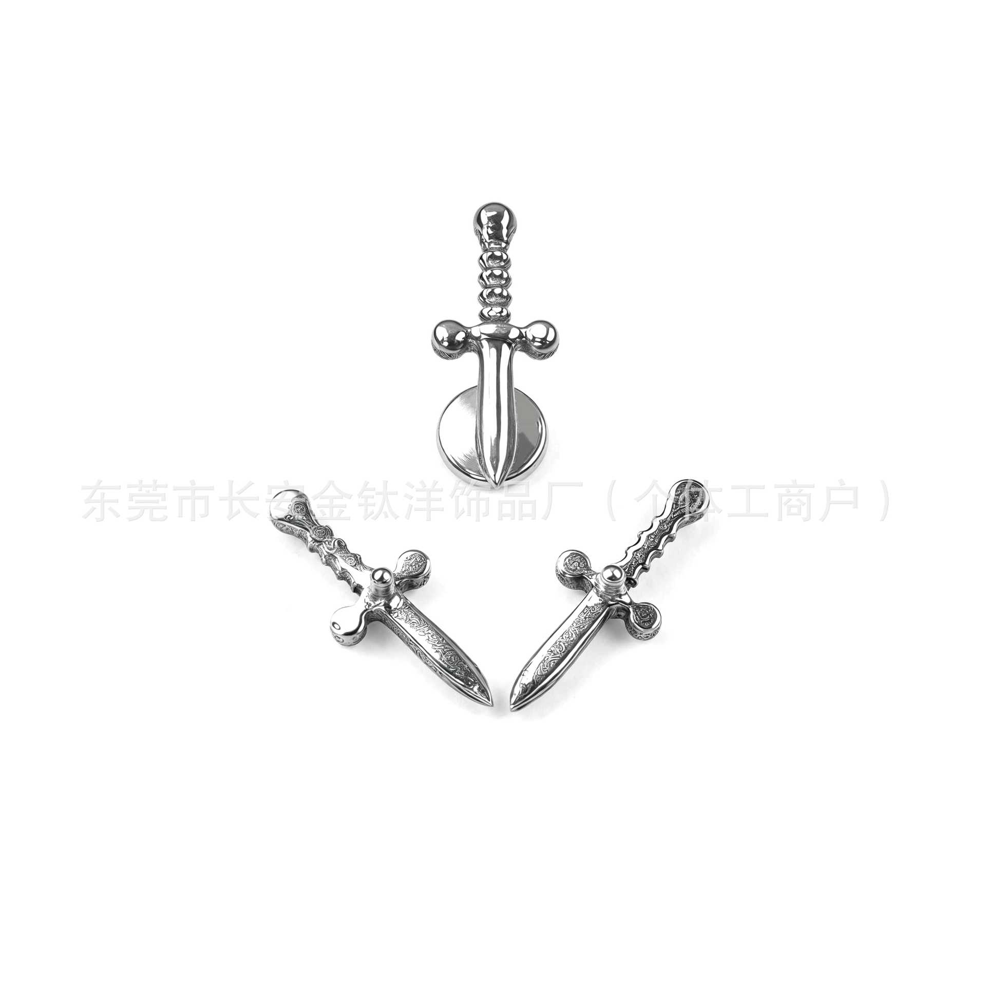 F136 Titanium Cross Sword Internally Threaded Ear Nail Lip Nail Body Piercing Jewelry Wholesale - Image 2