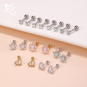 Classic Flower Stud Earrings for Women - Simple Daisy Diamond Ear Bone All-match Fashionable Auricle Earrings