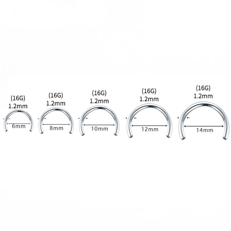G23 Titanium Alloy C-Shaped Nose Ring 16g Horseshoe Nostril Piercing Jewelry F136 - Image 3
