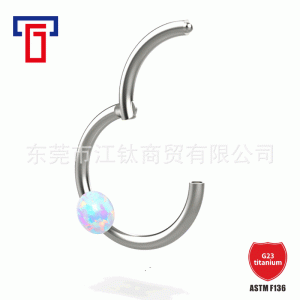 G23 Titanium Opal Nose Ring Closed Hoop Earrings Nose Studs Ear Cuffs Piercing Jewelry