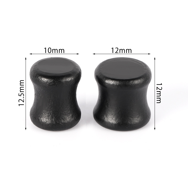 Wooden Waist Drum Ear Expander Black Solid Wood Flat Piercing Ear Gauges - Image 5
