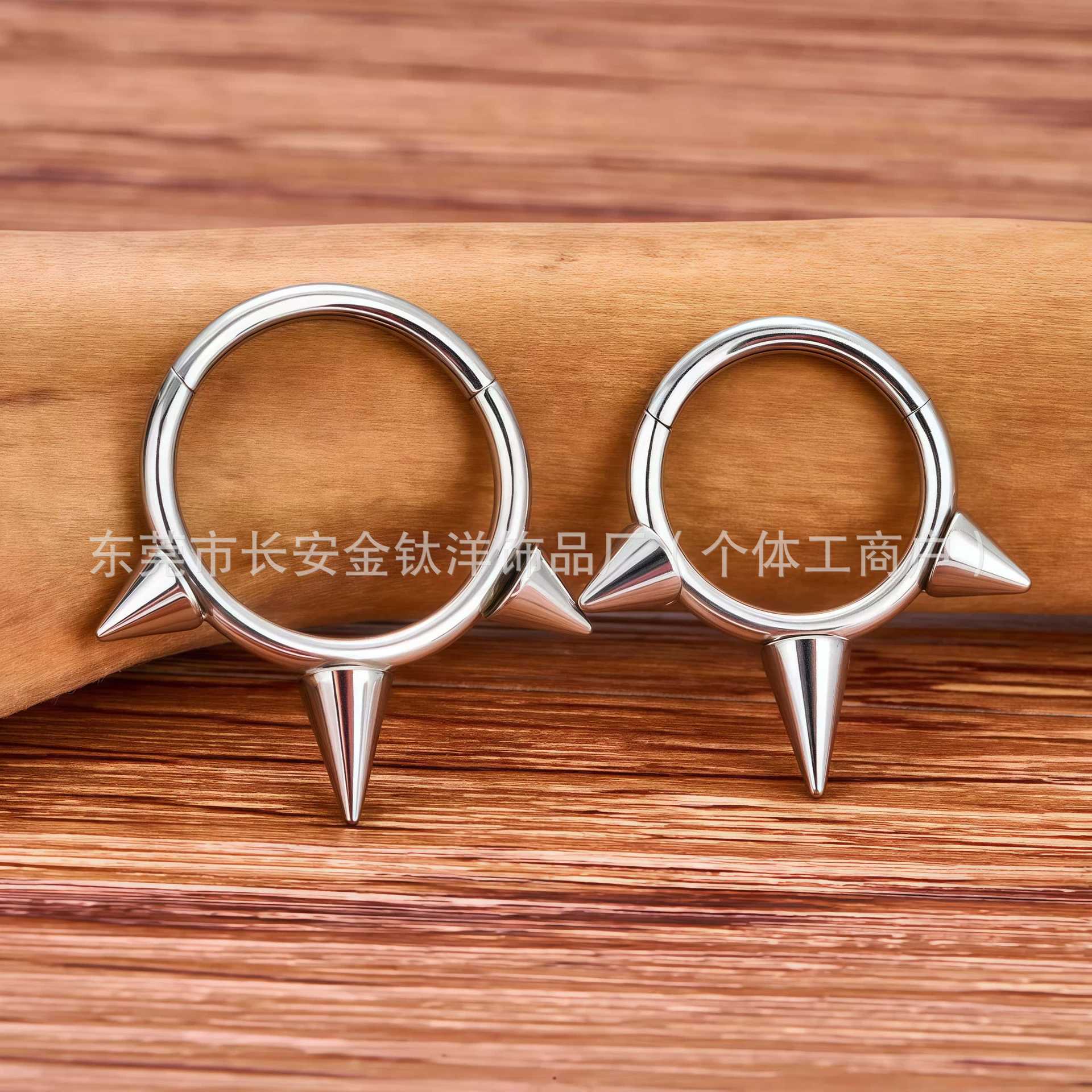 F136 Titanium Tip Closed Ring Nose Nail Lip Ear Stud G23 Alloy Body Piercing Jewelry - Image 3