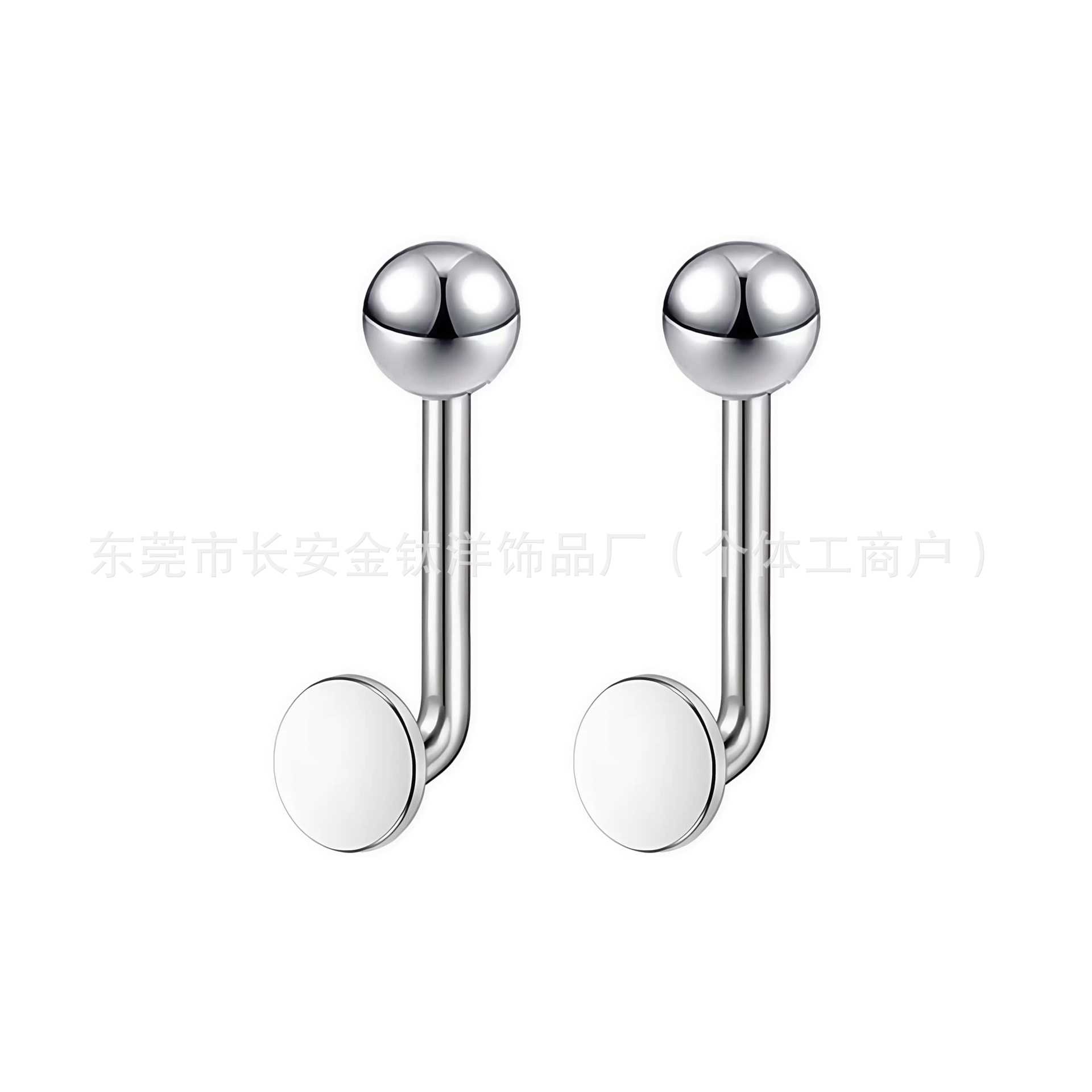 F136 Titanium Alloy 14G Round Disc Genital L-Shaped Navel Ring Titanium Body Piercing Jewelry - Image 2