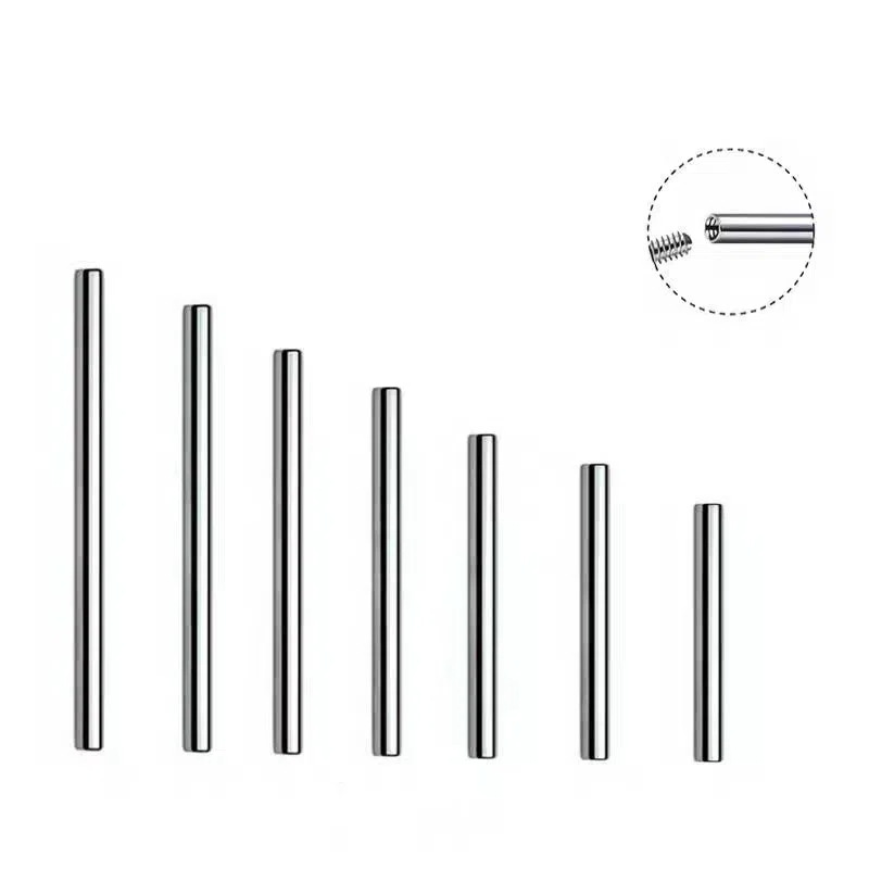 F136 Titanium Internally Threaded Straight Barbell Lip Nail Ear Nail Eyebrow Nail Piercing Accessories G23 Titanium Alloy - Image 5