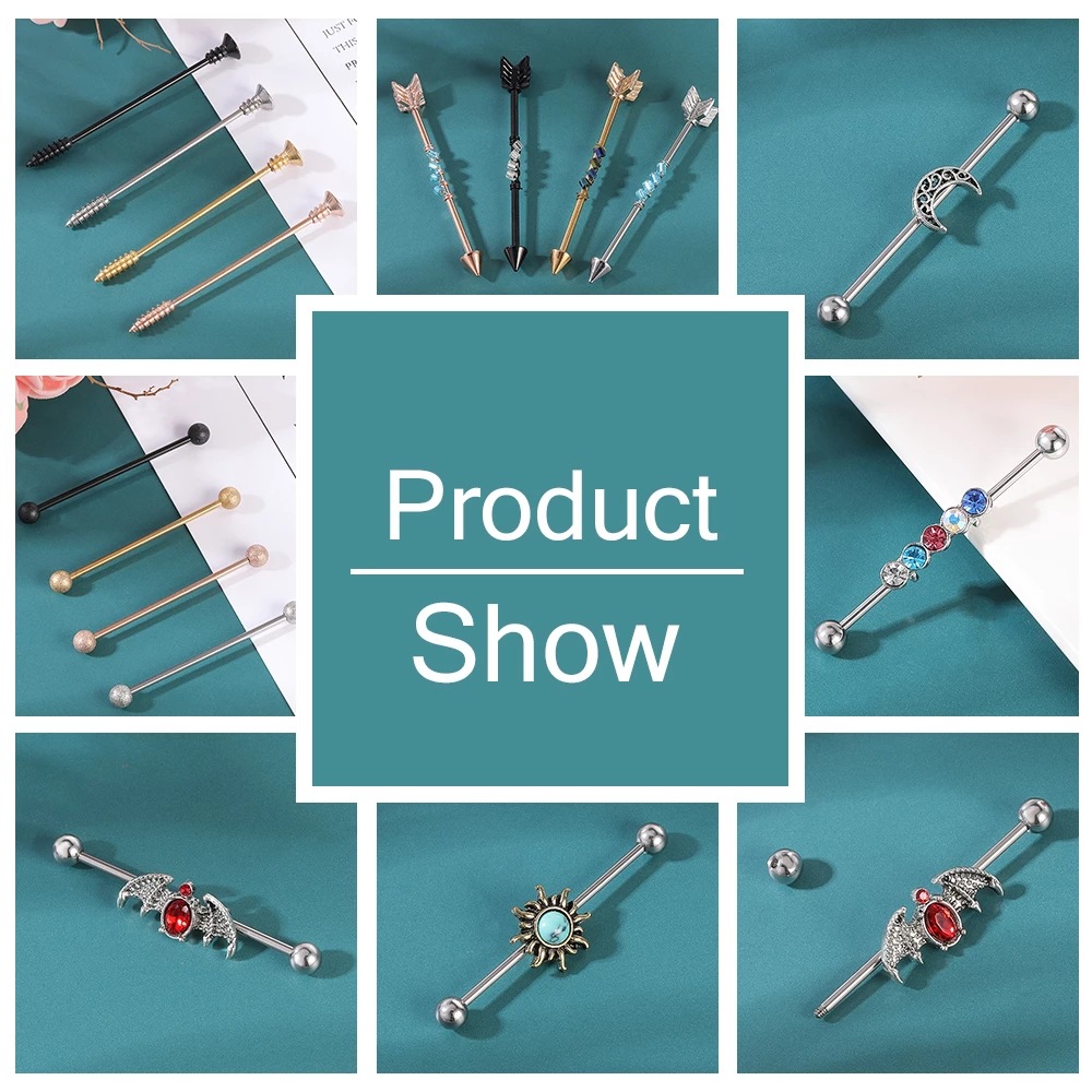 316L Titanium Steel Punk Style Bridge Ear Nail Retro Wine Nail Ear Puncture Earring - Image 2