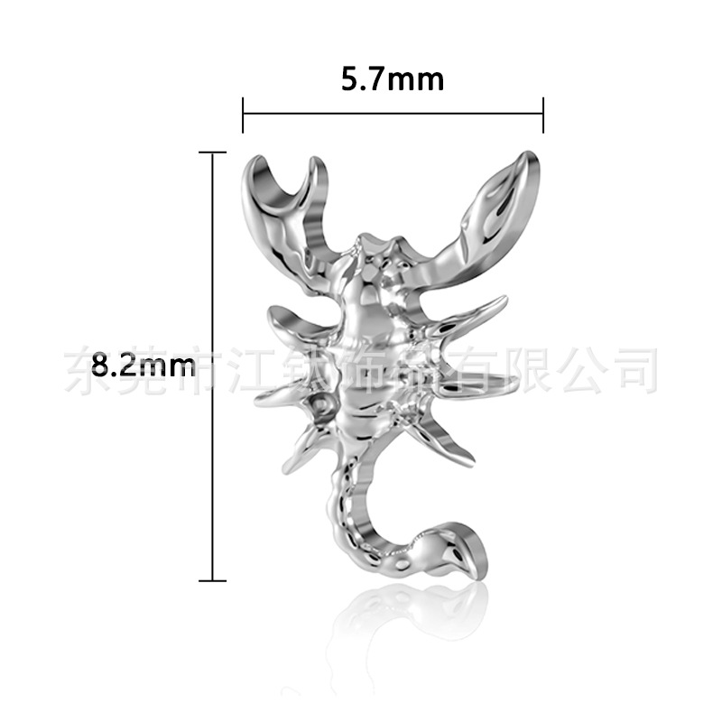 JT453 Scorpion Flat Back Labret Stud - G23 Titanium Alloy Gold Ear Cartilage Piercing Jewelry - Image 2