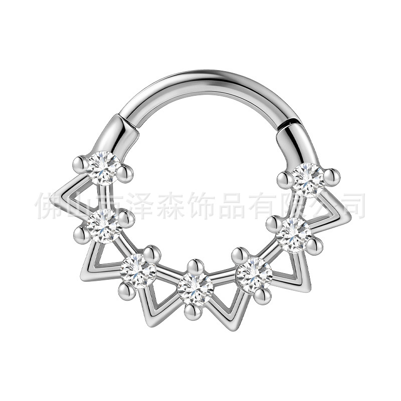 F136 Titanium Alloy Nose Ring Seamless Diamond Stud Body Piercing Jewelry 1.2x8mm - Image 5