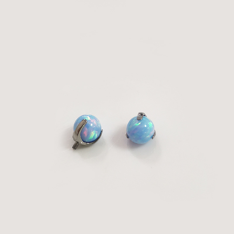 F136 Lip Nail Opal 3/4/5mm Three-claw Ball Opal Ball G23 Titanium Piercing Jewelry Accessories Tongue Nail Ear Bone Nail - Image 3