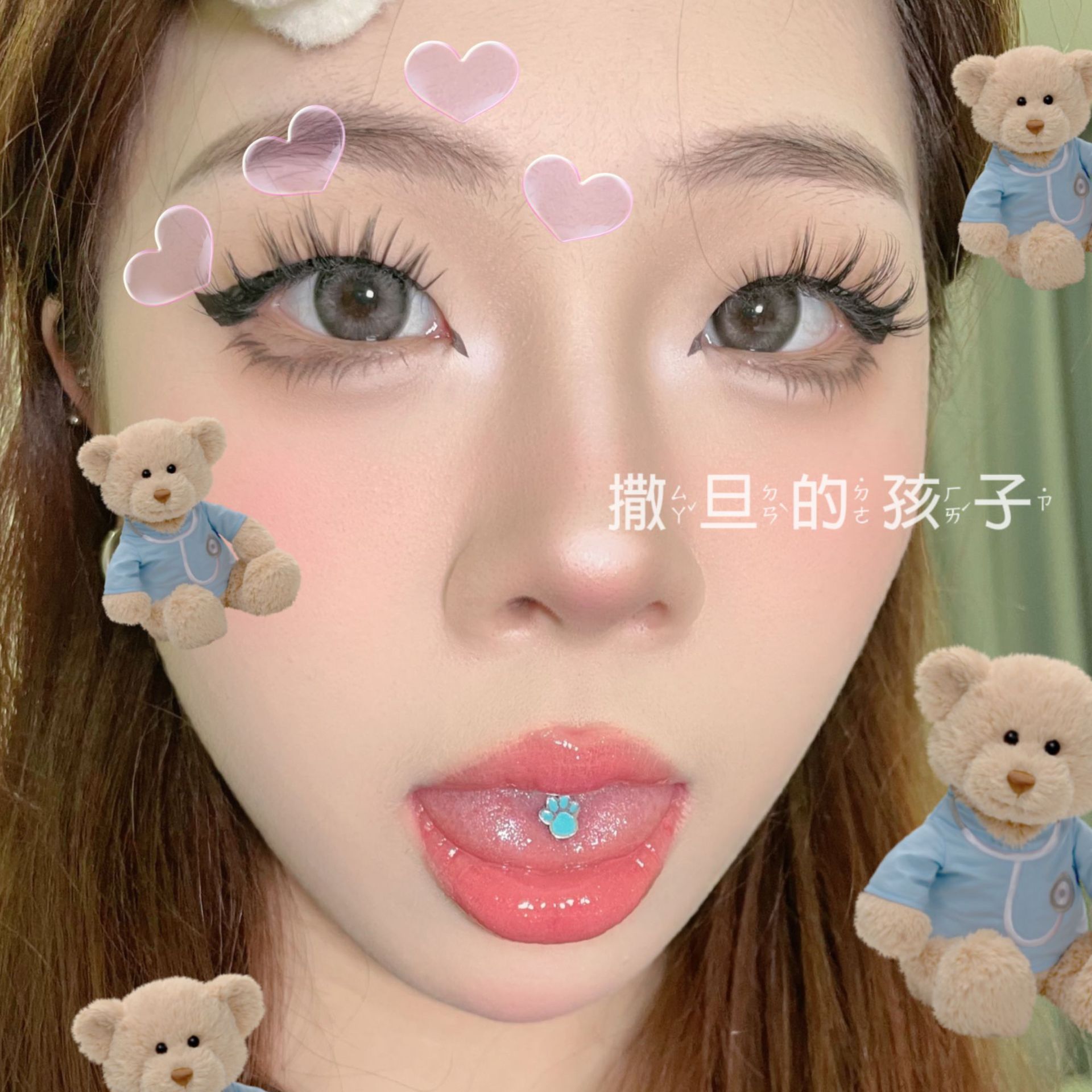 Cute Claw Claw Tongue Barbell 316L Surgical Steel External Thread Tongue Ring for Women - Image 4