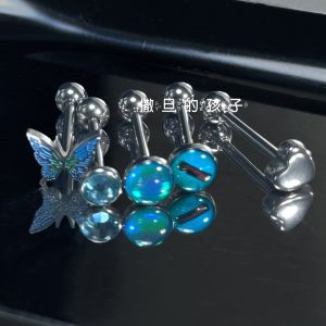 Satan's Child Blue Flash Tongue Barbell - 316L Surgical Steel Tongue Ring for Piercing