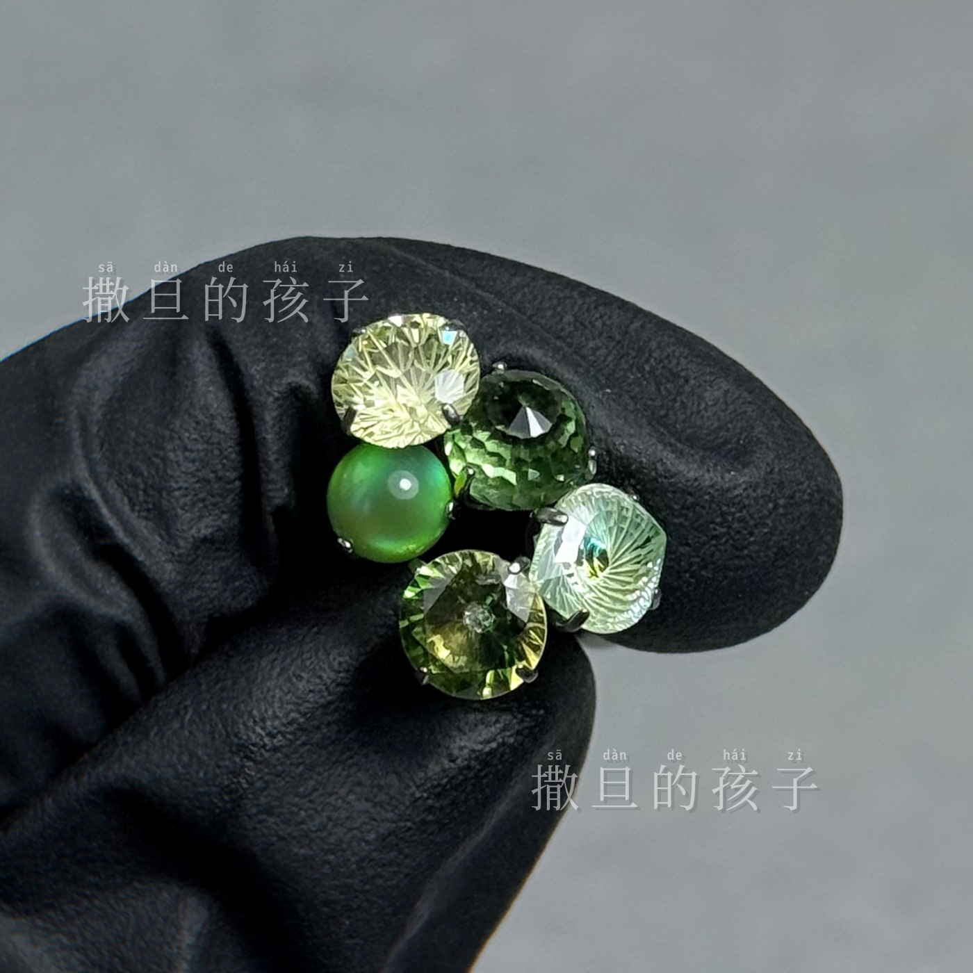 F136 Titanium Alloy Tongue Piercing - Son of the Forest Green Oasis Gradient Internal Thread Tongue Jewelry - Image 4