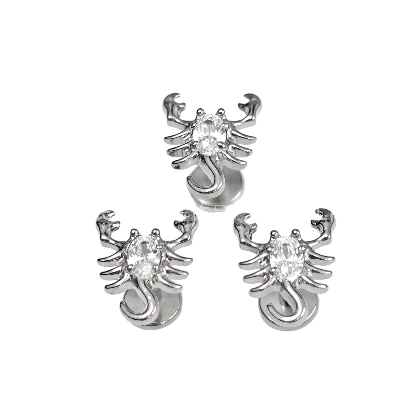 F136 Titanium Scorpion Bezel 5A Zircon Earrings Cochlear Nails G23 Titanium Alloy Body Piercing Jewelry Ear Bone Nails - Image 5