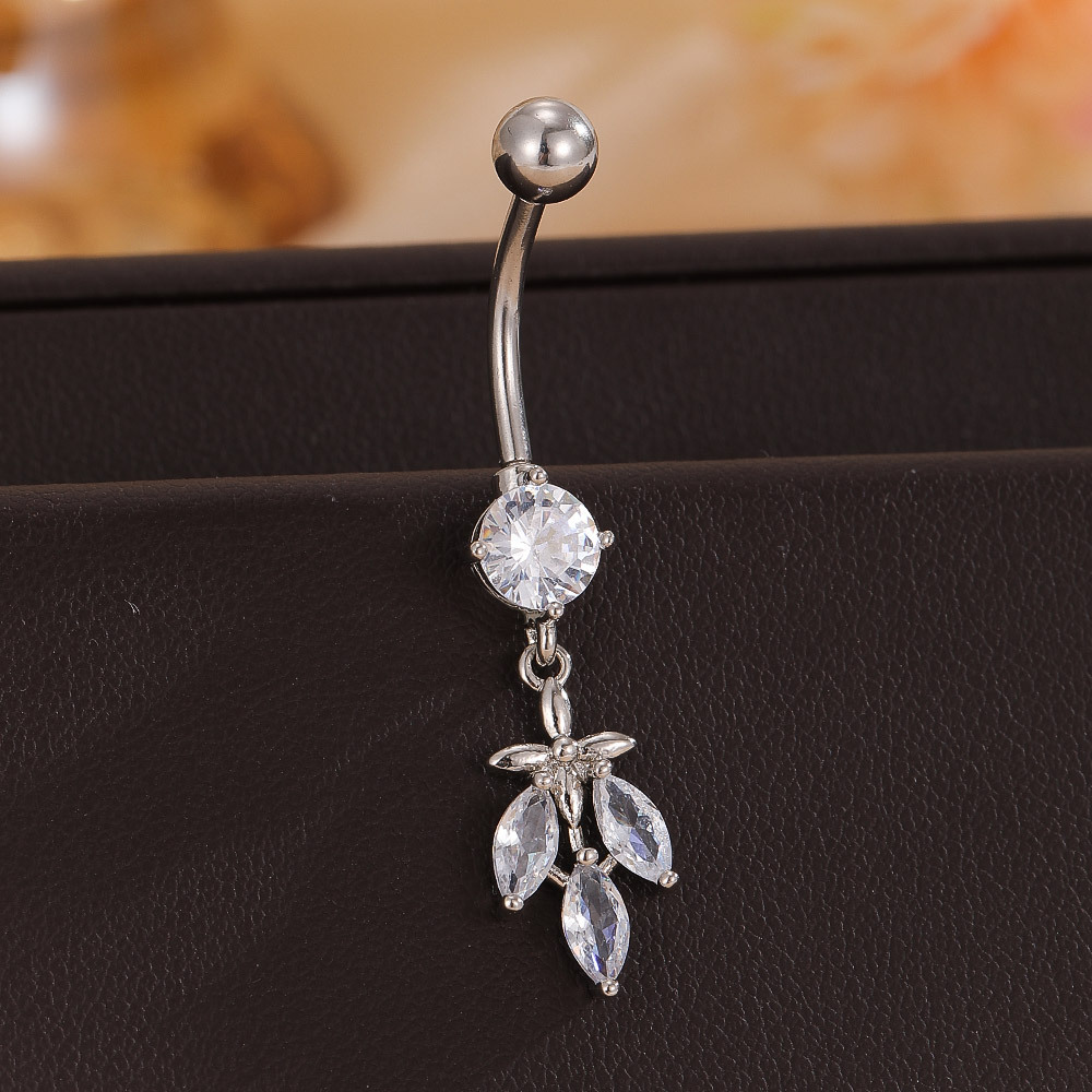 Woodland Flower Belly Button Ring 4 Gold Copper Drop Series Navel Piercing Jewelry Wholesale - Image 3