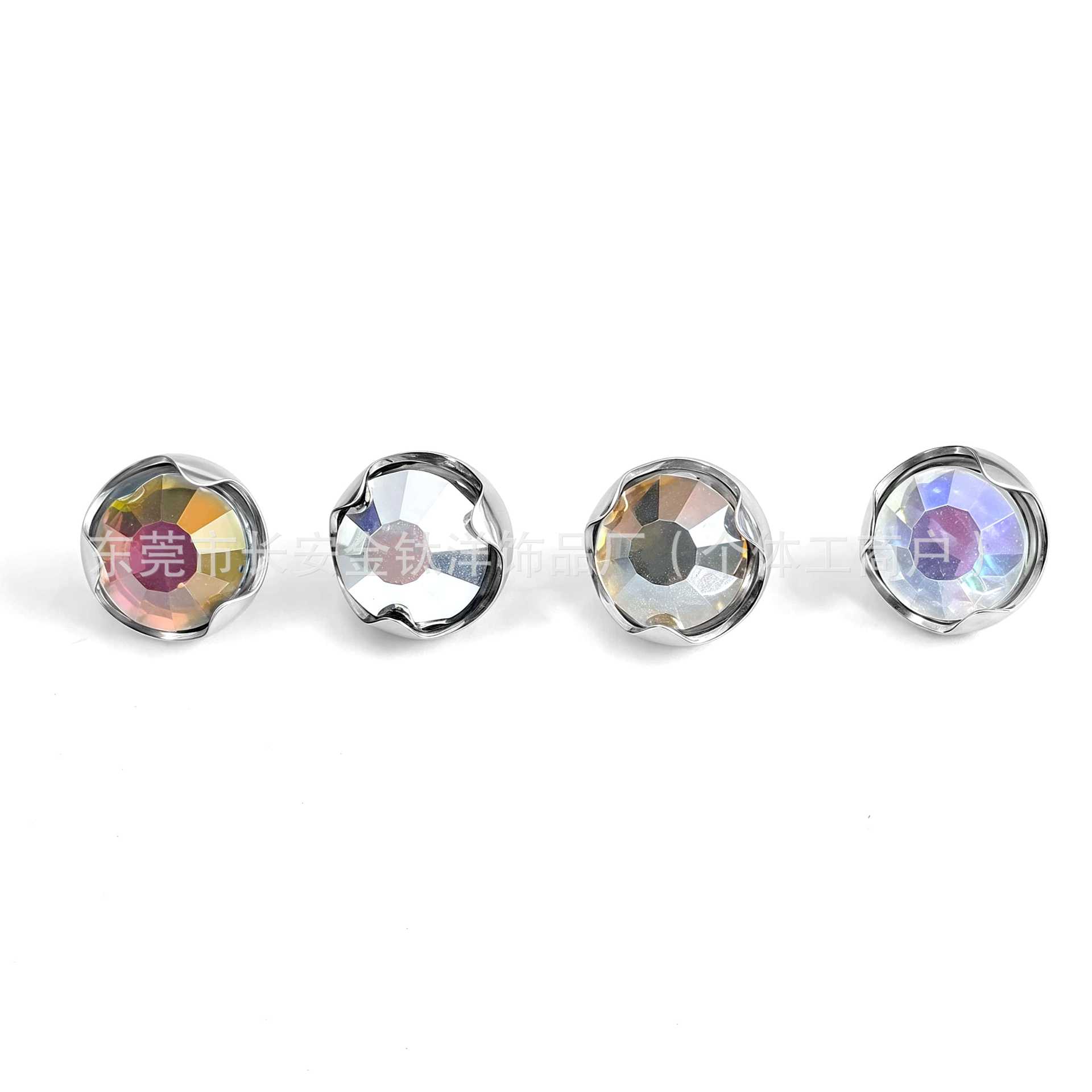 F136 Titanium Wave Edge CZ Embedded Lip Stud Barbell G23 Titanium Piercing Jewelry - Image 4