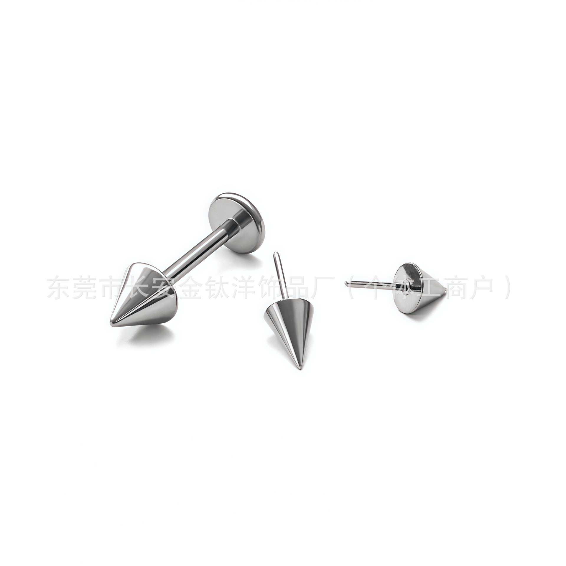 F136 Titanium Pointed Cone Devil Nail Lip Ring - G23 Titanium Alloy Lip Piercing Jewelry 4mm - Image 4