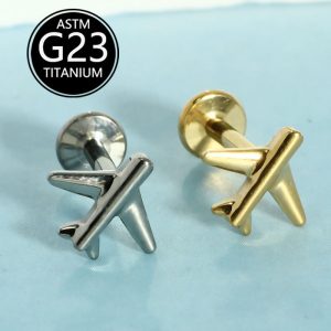 2025 New G23 Titanium Lip Labret Stud ASTM F136 Cool Stylish Aircraft Ear Bone Nail Piercing Jewelry