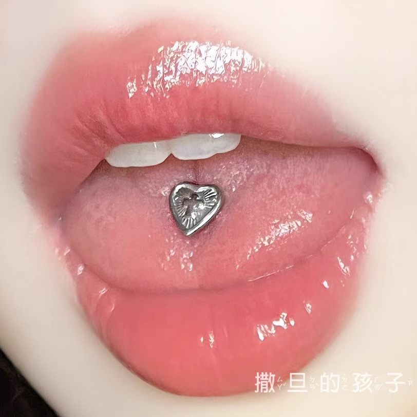 Strong Brown Tongue Nail Titanium Steel External Thread Tongue Barbell Piercing Replacement Tongue Nail - Image 2