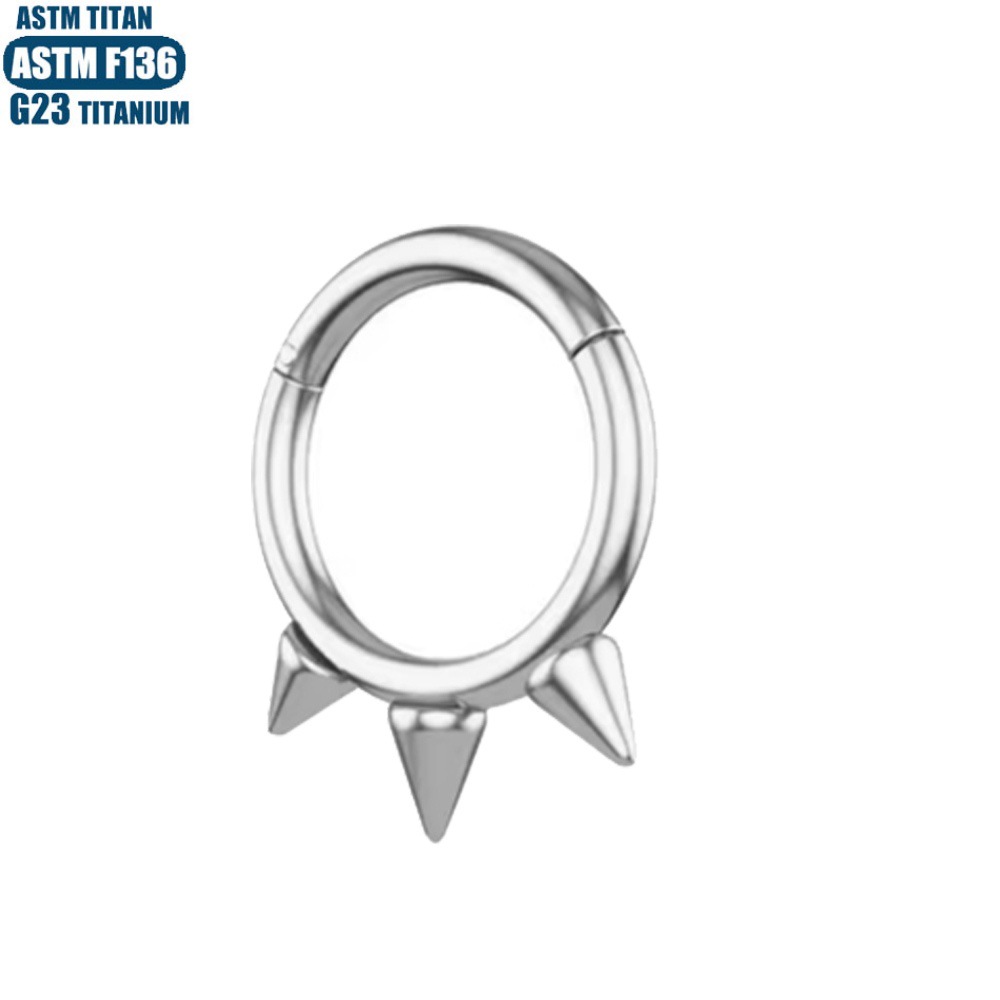 G23 Titanium Seamless Nose Ring Pointed Closed Loop Septum Ring Ear Cartilage Hoop - Image 2