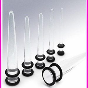 Trendy Acrylic Ear Expander Clear Pointed Cone Ear Stretcher Non-Mainstream Auricle Piercing Jewelry