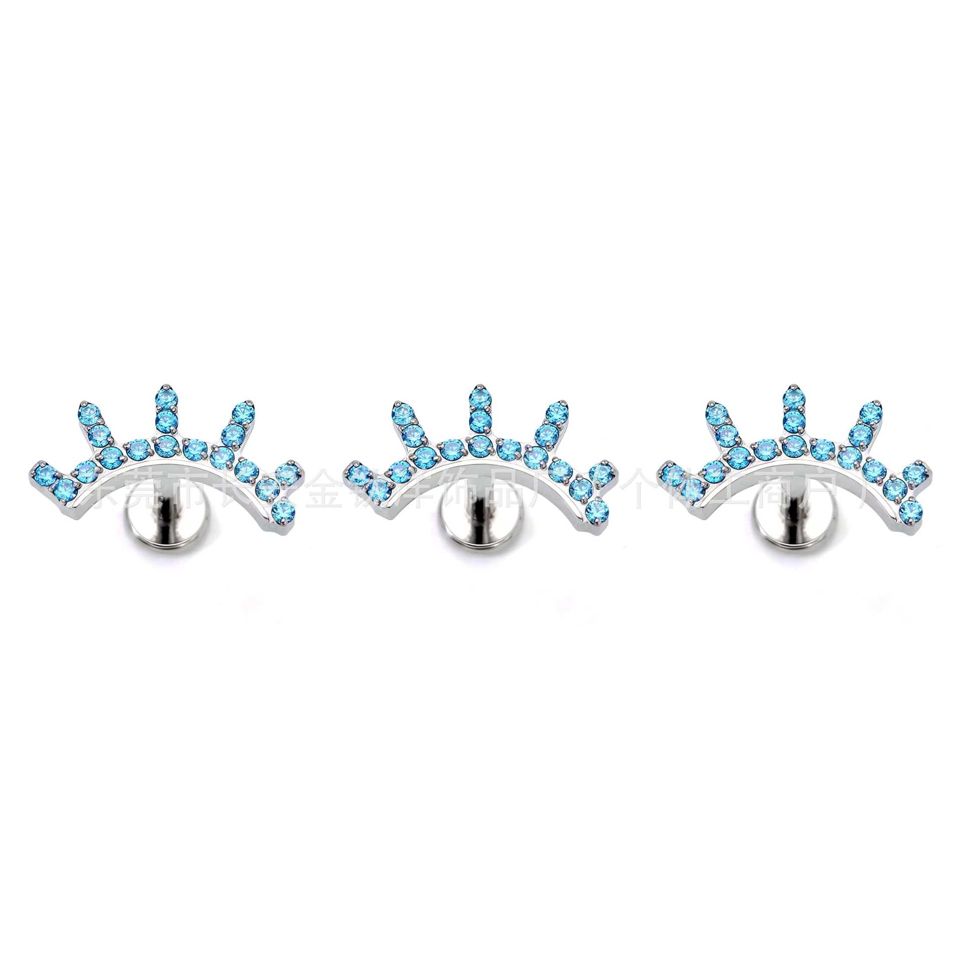 F136 Titanium New Geometric Zircon Earrings Cochlear Nail Ear Bone Nail G23 Titanium Alloy Body Piercing Jewelry - Image 3